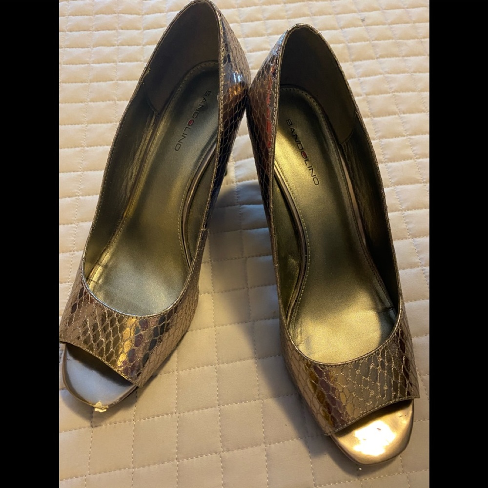 Silver Snake Skin Wedges